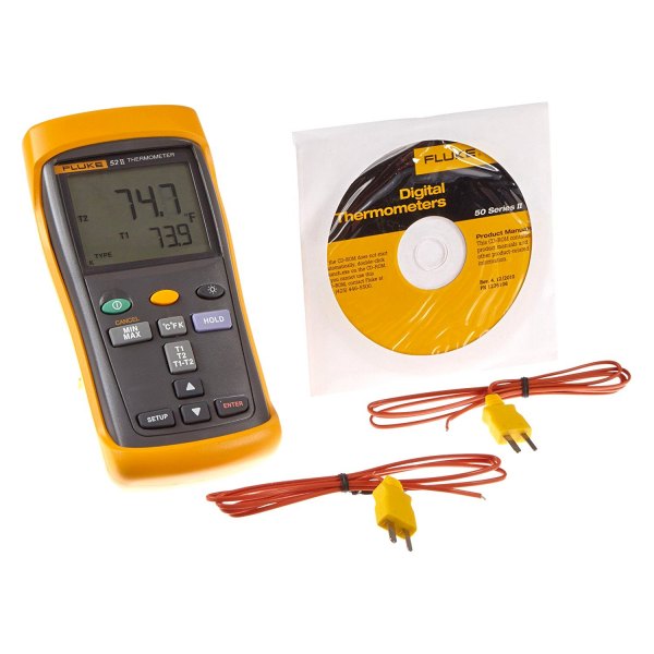 Fluke Electronics® - Digital Dual Probe Thermometer (-250°C to 1372°C)