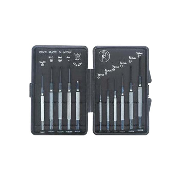 Fowler High Precision® - 11-piece Metal Handle Precision Phillips/Slotted Mixed Screwdriver Set