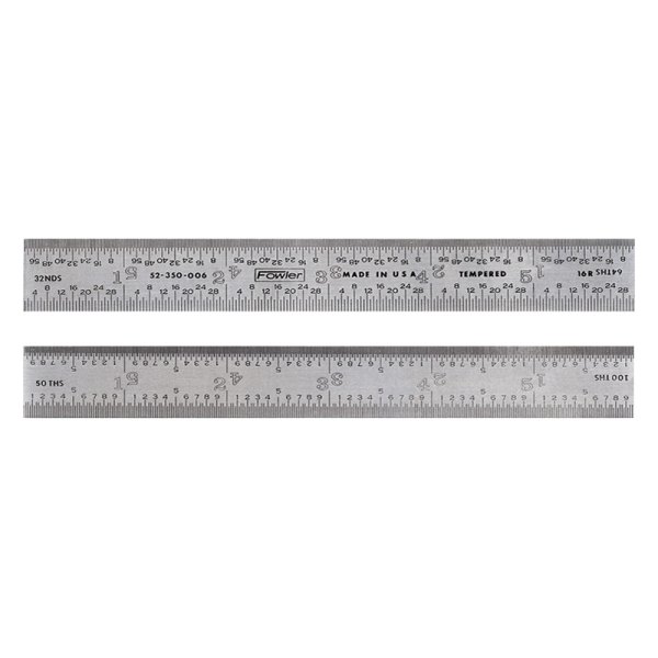 Fowler High Precision® - 12" SAE Steel 16R Rigid Ruler