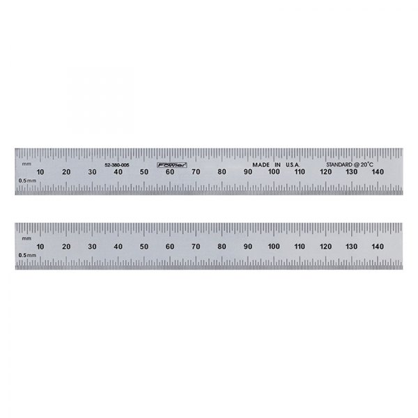 Fowler High Precision® - 600 mm Metric Satin Chrome Steel Rigid Ruler