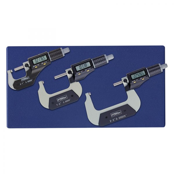 Fowler High Precision® - X-tra Value II™ 3-piece SAE and Metric Digital Coolant Resistant Outside Micrometer Set