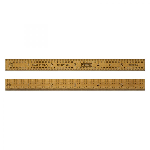 Fowler High Precision® - 6" SAE Titanium Golden 5R Flexible Ruler