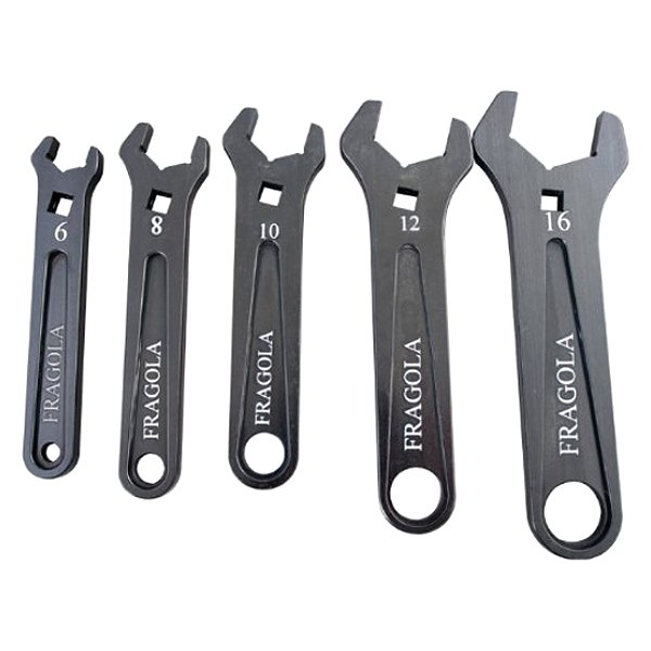 Fragola Performance Systems® - 5-piece -8 AN to -16 AN Hex Black Anodized Single Open End Wrench Set