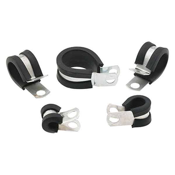 Fragola Performance Systems® - 5/8" SAE Silver Aluminum Padded Cable Clamps with Neoprene Rubber