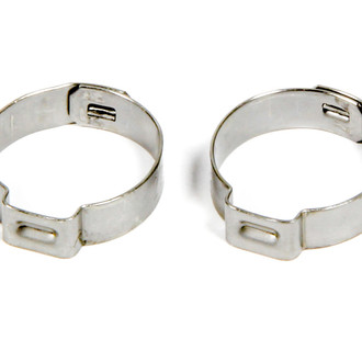 Fragola Performance Systems® - 1/2" SAE Silver Stainless Steel Single Push Lock Pinch Clamps
