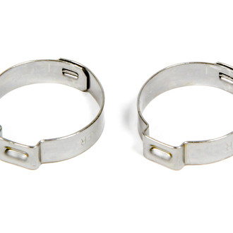 Fragola Performance Systems® - 5/8" SAE Silver Stainless Steel Single Push Lock Pinch Clamps