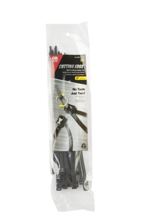 Gardner Bender® - Cutting Edge™ 8" x 50 lb Nylon Black UV Resistant Self-Cutting Cable Ties