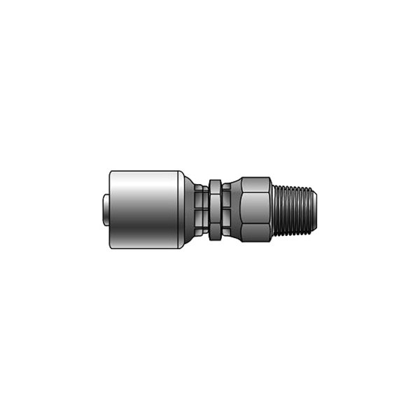 Gates® - MegaCrimp™ 3/8" x 2.87" Male Pipe Swivel (NPTF without 30° Cone Seat) Coupling