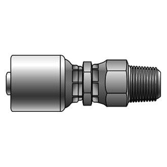 Gates® - MegaCrimp™ 1/2" x 3.22" Male Pipe Swivel (NPTF without 30° Cone Seat) Coupling