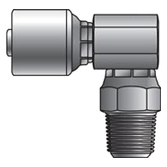 Gates® - MegaCrimp™ 1/4" x 1.75" Male Pipe Swivel 90° Block (NPTF without 30° Cone Seat) Coupling