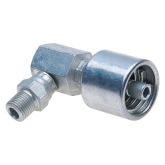 Gates® - MegaCrimp™ 3/8" x 1.96" Male Pipe Swivel 90° Block (NPTF without 30° Cone Seat) Coupling