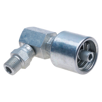 Gates® - MegaCrimp™ 3/8" x 1.96" Male Pipe Swivel 90° Block (NPTF without 30° Cone Seat) Coupling