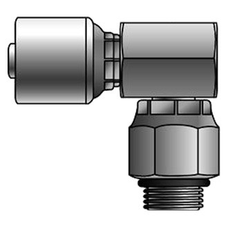 Gates® - MegaCrimp™ 1/2" x 2.55" Male O-Ring Boss Swivel 90° Block Coupling