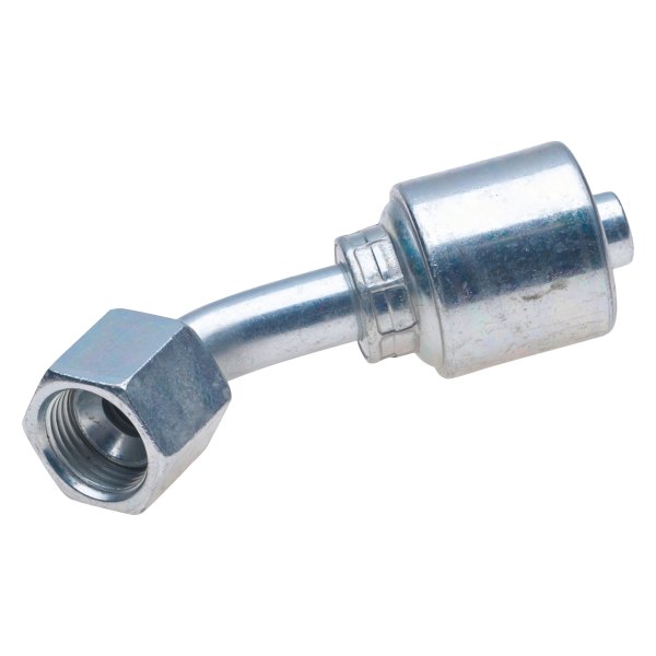 Gates® - MegaCrimp™ 5/16" x 2.85" Female JIC 37° Flare Swivel 45° Bent Tube Coupling