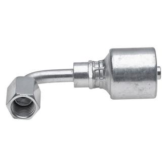 Gates® - MegaCrimp™ 1/2" x 3.53" Female JIC 37° Flare Swivel 90° Bent Tube Coupling