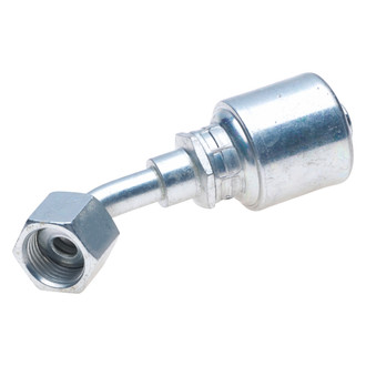Gates® - MegaCrimp™ 1-1/4" x 6.22" Female Flat-Face O-Ring Swivel 45° Bent Tube Coupling