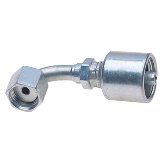 Gates® - MegaCrimp™ 3/8" x 2.85" Female Flat-Face O-Ring Swivel 90° Bent Tube Coupling