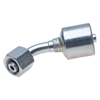 Gates® - MegaCrimp™ 1/4" x 2.54" Female DIN 24° Cone Swivel Light Series with O-Ring 45° Bent Tube Coupling