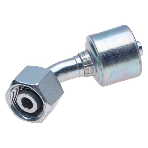 Gates® - MegaCrimp™ 3/4" x 4.31" Female DIN 24° Cone Swivel Heavy Series with O-Ring 45° Bent Tube Coupling