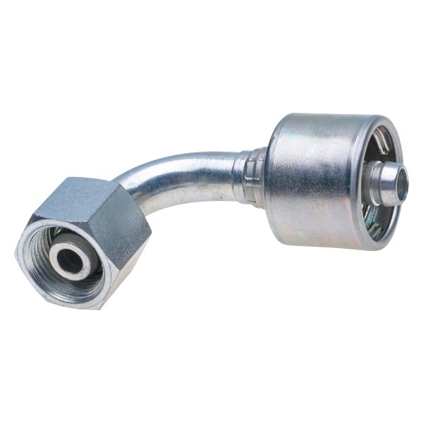 Gates® - MegaCrimp™ 1/4" x 2.36" Female DIN 24° Cone Swivel Heavy Series with O-Ring 90° Bent Tube Coupling