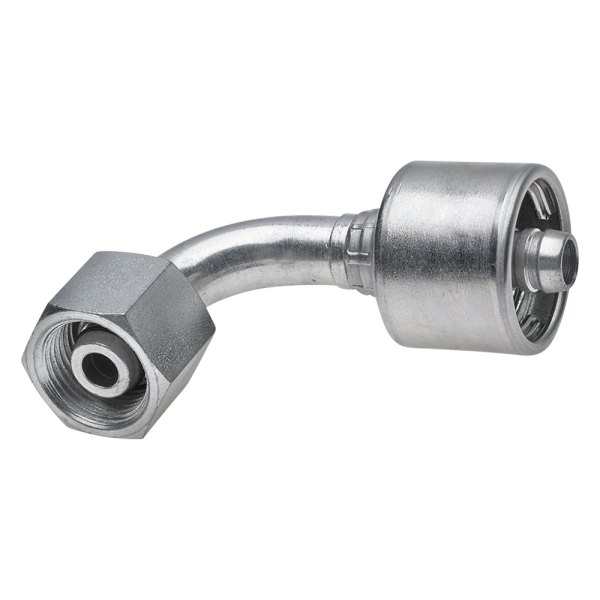 Gates® - MegaCrimp™ 1-1/4" x 5.96" Female DIN 24° Cone Swivel Heavy Series with O-Ring 90° Bent Tube Coupling