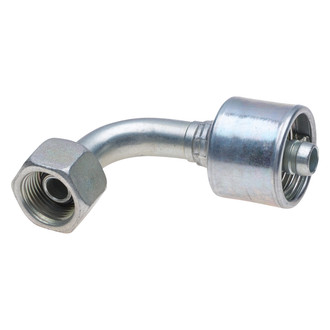 Gates® - MegaCrimp™ 3/8" x 2.44" Female British Standard Parallel Pipe O-Ring Swivel 90° Bent Tube Coupling