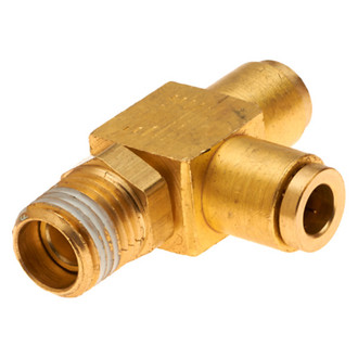 Gates® - Brass SureLok™ Air Brake Run Tee to Male Pipe Swivel Coupling