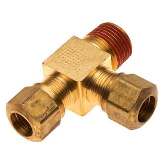 Gates® - Brass Air Brake Run Tee to Male Pipe Hex Style Coupling