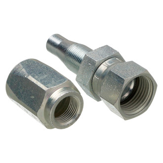 Gates® - 3/4"-16 Steel Dual Seat Female JIC 37°/SAE 45° Flare Swivel Crimp Coupling