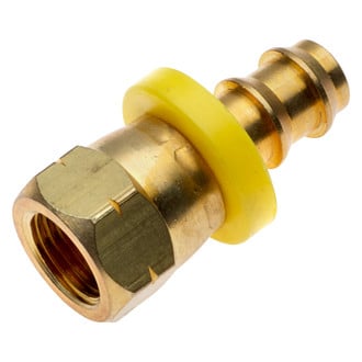 Gates® - Brass Dual Seat Female JIC 37°/SAE 45° Flare Swivel Lock-On Field Attachable Coupling