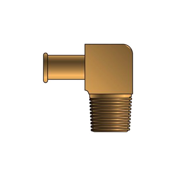Gates® - 1/4"-18 Brass Male Pipe 90° Block Cone Seat Single Bead Coupling
