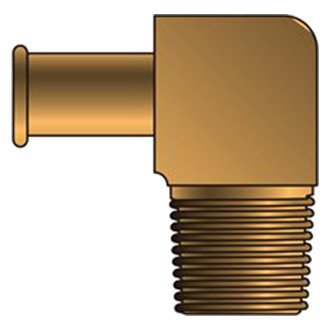 Gates® - 1/4"-18 Brass Male Pipe 90° Block Cone Seat Single Bead Coupling