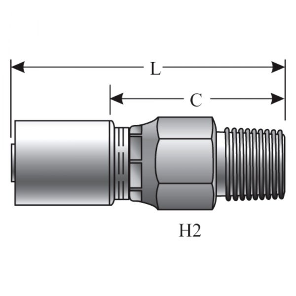 Gates® - GL™ 1-1/4" Male Pipe (NPTF – 30° Cone Seat) Coupling