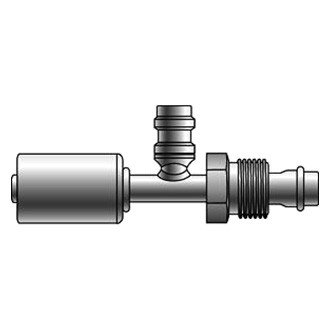 Gates® - PolarSeal™ 1/2" Aluminum Male SAE Tube O-Ring Nut Swivel Coupling (ACA) with R134a Service Port