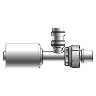 Gates® - PolarSeal™ Aluminum Female SAE Tube O-Ring Nut Swivel Coupling (ACA) with R134a Service Port