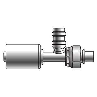 Gates® - PolarSeal™ 13/32" Aluminum Female SAE Tube O-Ring Nut Swivel Coupling (ACA) with R134a Service Port