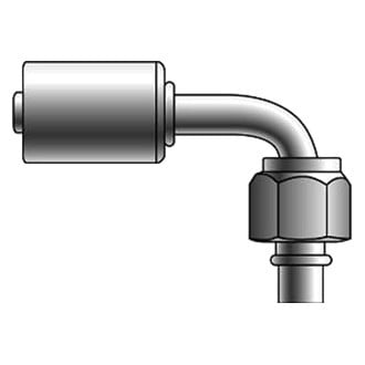 Gates® - PolarSeal™ 1/2" Aluminum Female SAE Tube O-Ring Nut Swivel 90° Bent Tube Coupling (ACA)