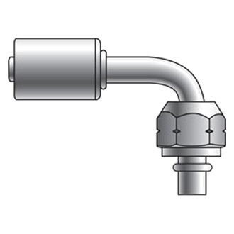 Gates® G45595-1227 - PolarSeal™ 5/8" Aluminum Female SAE Tube O-Ring Metric Nut Swivel 90° Bent Tube Coupling (ACA)