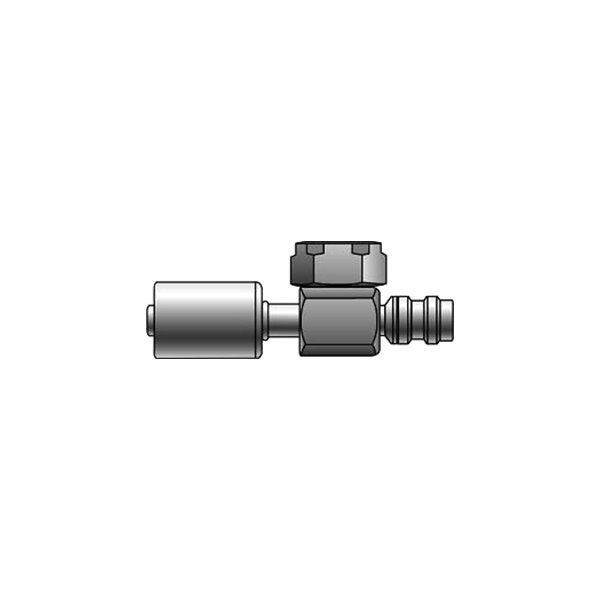 Gates® - PolarSeal™ 13/32" Aluminum Female Rotalok (Compressor Connection) Coupling (ACA) with R134a Service Port 90° Block