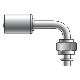 Gates® - PolarSeal™ Steel Compressor Female SAE Tube O-Ring Nut Swivel Coupling (ACA) 90° Bent Tube