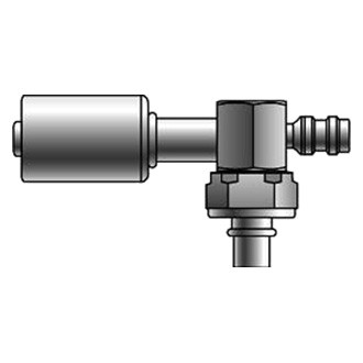 Gates® - PolarSeal™ 5/8" Steel Compressor Female Tube O-Ring Nut Coupling (ACA) with 134a Service Port 90° Block