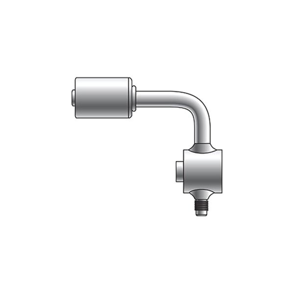 Gates® - PolarSeal™ 1/2" Aluminum Compressor Block Coupling (ACA) Single Reverse w/Switch or Service Port 90° Bent Tube