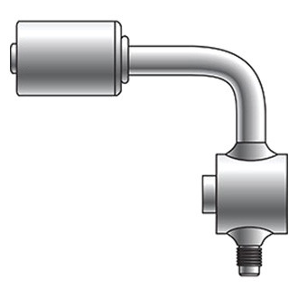 Gates® - PolarSeal™ Aluminum Compressor Block Coupling (ACA) Single Reverse w/Switch or Service Port 90° Bent Tube