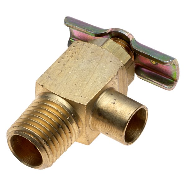 Gates® - 1/4"-18 Brass Angle Bib Nose Drain Cock 90°