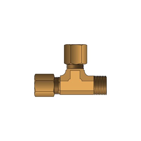 Gates® - 1/2" Copper Tubing Industrial Run Tee to Male Pipe Coupling