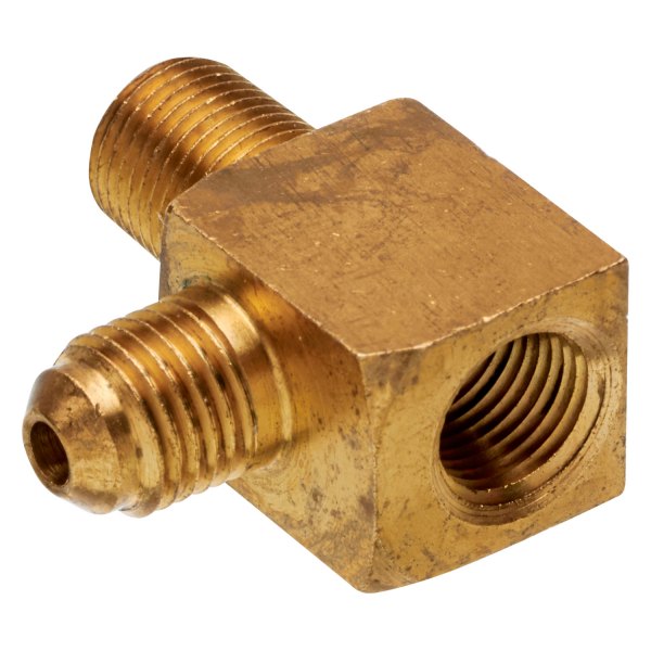 Gates® - 1/8"-27 Brass Male Pipe to Female Pipe to Male SAE 45° Flare Split Run Tee Adapter