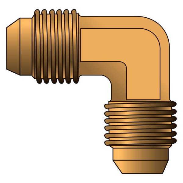 Gates® - 1/4" Brass Male SAE 45° Flare to Male SAE 45° Flare 90° Adapter