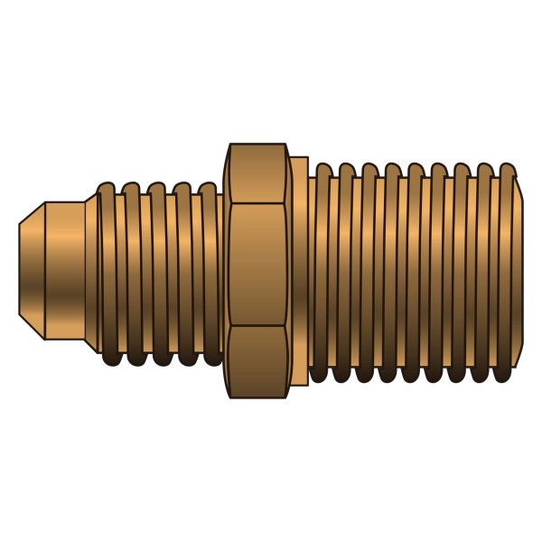 Gates® - 1/8" Brass Male SAE 45° Flare to Male Pipe Adapter