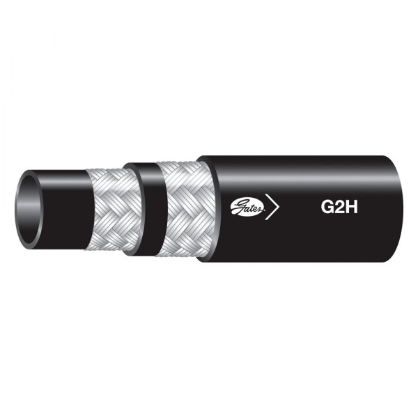 Gates® - G2H™ 2" x 25' Nitrile Black High-Temp 2-Wire Braid Hose