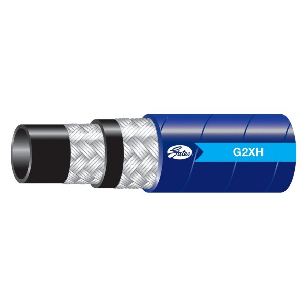 Gates® - G2XH™ XTREME™ 1/4" x 50' Synthetic Rubber Blue 2-Wire Braid Heat Hydraulic Hose